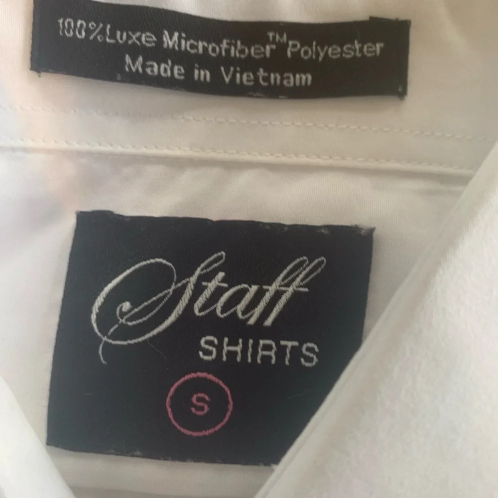 Staff Classic Button Down Long Sleeve‎ White Dress Shirt Boys Small Preloved